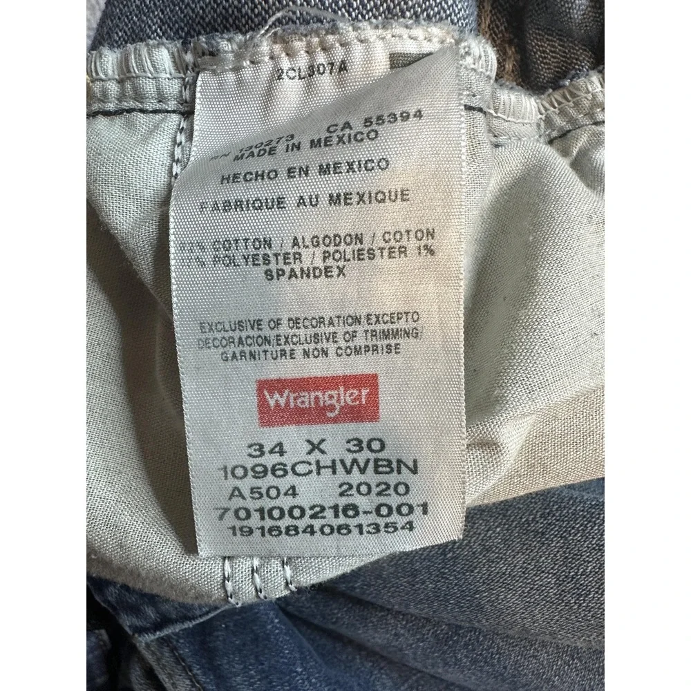 Wrangler Performance Series Straight Jeans Mens 34x30 (36x28) Blue Denim Stretch